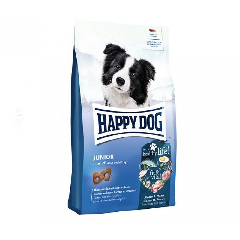 Сухой корм для щенков с 7 месяцев Happy Dog Junior Fit & Vital (Птица)
